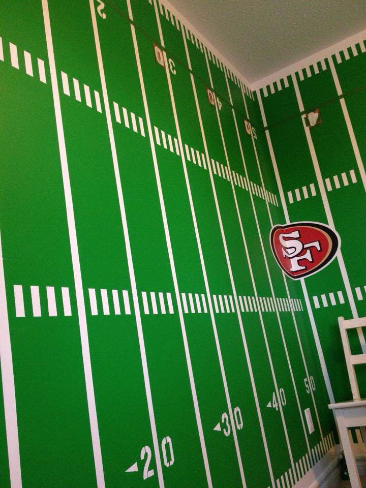 How To Paint An NFL Football Field On A Wall Alex Flanagan