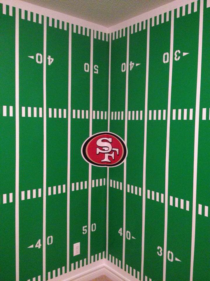 How To Paint An NFL Football Field On A Wall Alex Flanagan